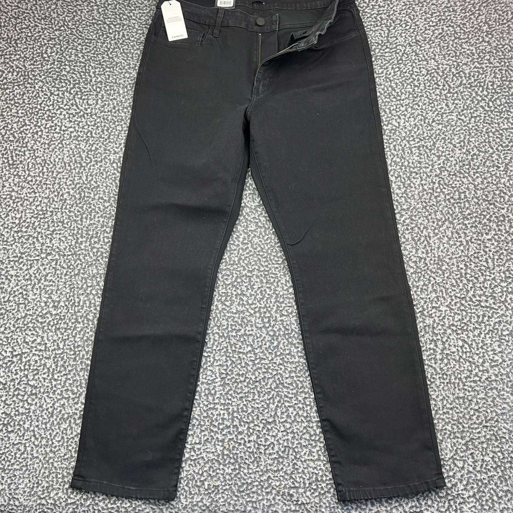 Express Jeans Men 34x30 Black Slim Fit Straight Leg Denim Pants New